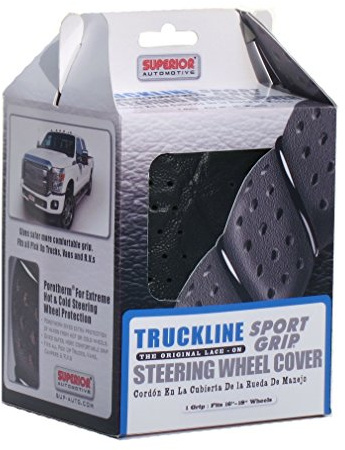 Superior 58-0470B Truckline Sport Grip Steering Wheel Cover, Black
