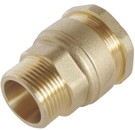 SOMATHERM FOR YOU, Raccord laiton droit pour tube PE Ø25 mm - Mâle 1 - Sens unique de montage - Résistant jusqu'à 20 bars - Température de -10°C à +80°C - Garantie 5 ans - Norme ACS