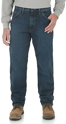 Wrangler Men's Riggs Workwear FR Relaxed Fit Jean, Midstone, 38x36