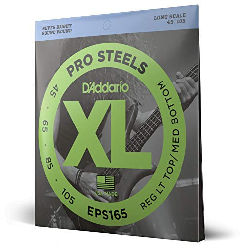 D'Addario E Bass Gitarrensaiten | Saiten E Bass | Bassgitarre Saiten | E Bass Strings | Bass Guitar Strings | EPS165 Saitensatz, für E-Bass 045-105