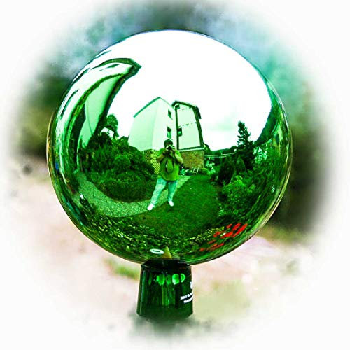 Lauschaer Glaskunst-Gartenkugel Thüringer Rosenkugel - 12 cm - Grün