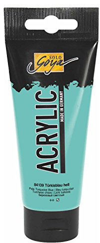 KREUL 84139 - Solo Goya Acrylic, 100 ml Tube in türkisblau hell, cremige vielseitig einsetzbare Acrylfarbe in Studienqualität, auf Wasserbasis, schnell und matt trocknend, gut deckend, wasserfest