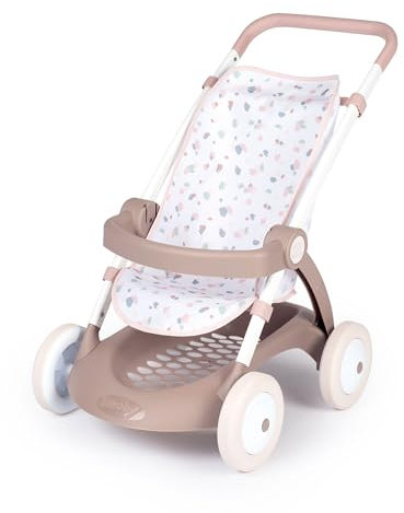 Smoby - Baby Nurse Puppenwagen - trendiger Puppenwagen für dein Püppchen bis 42 cm, mit waschbarem Stoffbezug, Metallrahmen und Sonnenschutz, für Kinder ab 18 Monaten