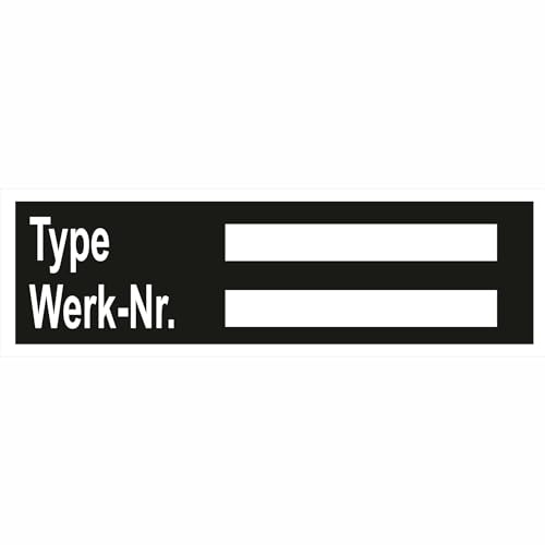 Indigos UG - Schild Typen-,Leistungsschild 2 Felder zur Selbstbeschriftung langnachl., 5,2x2,6 cm - Warnung - Sicherheit - Hotel, Firma, Haus - Aluverbundplatte 3mm - Hinweisschild - Warnschild