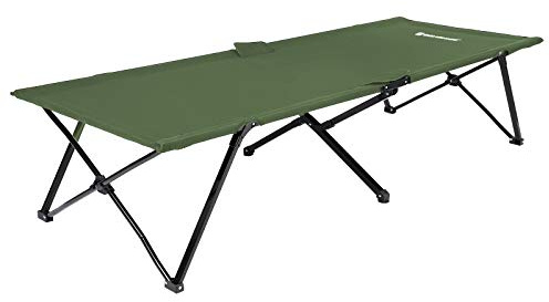 SONGMICS Feldbett, klappbar, Campingbett, Gästebett, Metallrahmen, 206 x 75 x 45 cm, bis zu 110 kg belastbar, Reisen, Outdoor, armeegrün GCB25J