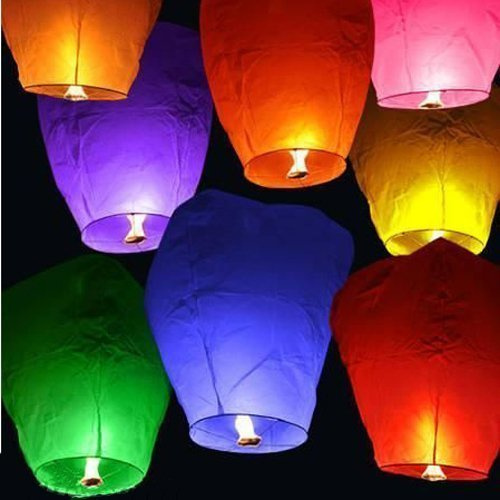 Kirinstores (TM) 20 linternas chinas con diseño de cielo volador, para fiestas, bodas, cumpleaños, multicolor