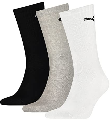 Puma Men PUMA SPORT 3P Puma Sport Sock - Grey/ White/ Black, 9-11