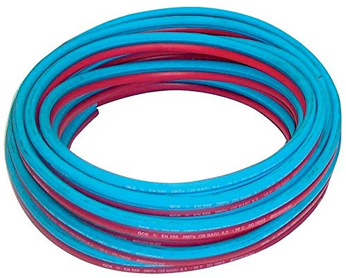 Tuyau de soudage jumelé oxygène acétylène 6.3 mm x 12 mm couronne de 25 mètres