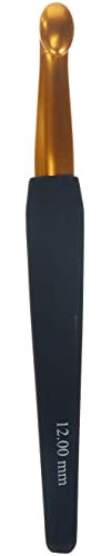 KnitPro KP30886 12 mm Aluminium Crochet Hook, Gold, Gld-bl