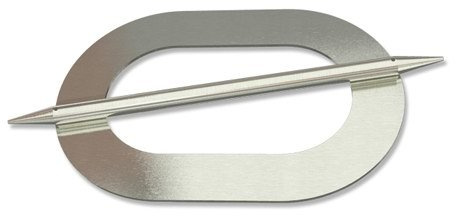 Interdeco Raffspangen/Gardinenspangen (2 Stück) Edelstahl Optik aus Metall, Avos Oval