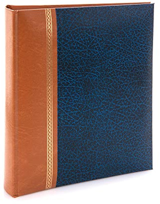 Kenro Grace Classic Photo Album for 200 Photos 6x4 / 10x15cm Navy Blue Faux Leather Slip-In Pages and Memo Space - KD101UE
