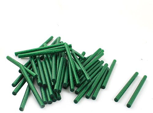 sourcing map 50 Stück Heißklebestift 7mm x 100mm Heißkleber Klebestifte EVA Klebesticks Heissklebepistole für Klebepistole DIY Ersatzsticks Holz Kunststoff Handwerk Dunkelgrüner Glitzer