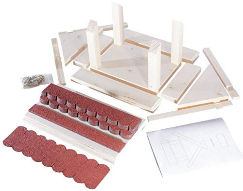 Vogelhaus Bausatz (Klein) - Rot Manufaktur Martinshof L.:32,0cm B.:29,5cm H.:28,0cm Vogelhäuschen, Futterspender Outdoor. Holz