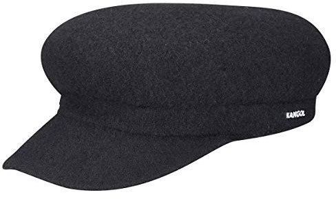 Kangol Wool Enfield Ballonmütze Newsboy Cap Schirmmütze Wollcap Wollmütze Wintercap Elbsegler Damen/Herren - Herrencap mit Schirm, Schirm Winter Herbst-Winter - XL (60-61 cm) schwarz