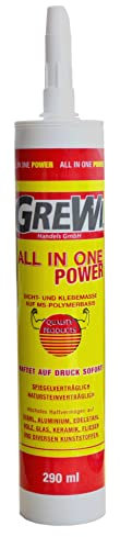 Grewi All in one Power Montagekleber, Kraftkleber mit Sofort-Haftung, 290 ml Kartusche