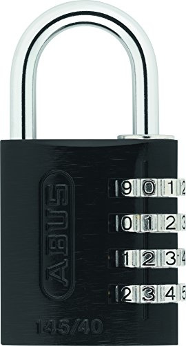 ABUS 145/40 Non-TSA Combination Padlock for Hard Cases, Luggage, Resettable, Black