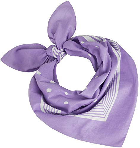 Tobeni Baumwolle Nickituch gepunktet | 55x55 cm Bandana Halstuch | 100% Baumwolle mit Punkten | Quadratisch | Modisches Kopftuch & Stirnband für Damen Herren Kinder Haustiere | Pflegeleicht