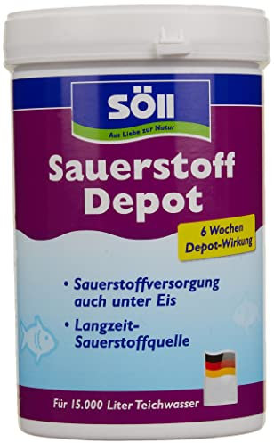Söll 82716 Sauerstoff Depot Tabs, 30 Tabs für 15000 L - 6-Wochen-Depotwirkung - langfristige Sauerstoffquelle für Fisch und Teich, ganzjährige Sauerstoffversorgung