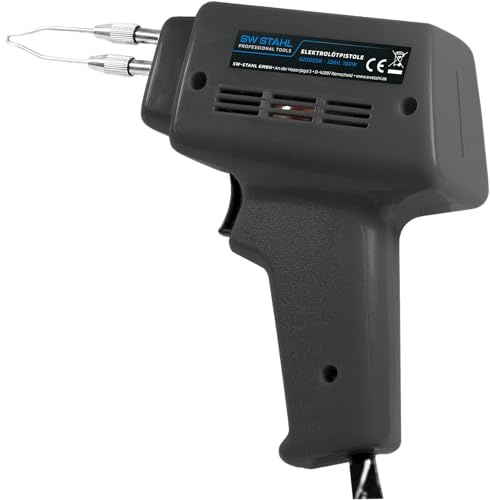 SW-Stahl 62000SB Elektrolötpistole 100 W, Lötpistole mit Beleuchtung | Industriequalität - 230V Elektro-Lötkolben für Profis - Inklusive Schuko-Stecker - Maße: 170 x 270 x 55 mm - 0,68 kg
