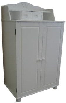 PC-Schrank aus massiver Kiefer mit Aufsatz (weiß)