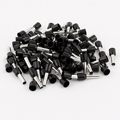 sourcing map 100 Stück 6mm2 Crimp Endkappen Terminal Bootlace Endstück Verbinder, Schwarz de