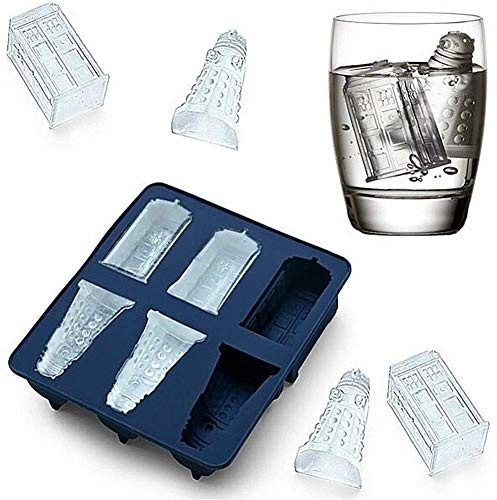 Spespo Eiswürfelform Silikon für Eiswürfel, Schokolade, Süßigkeiten, Kekse, BPA Freie, Figuren: Tardis und Daleks…