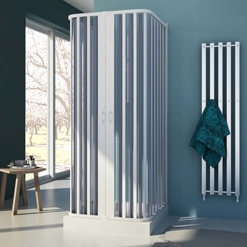 Forte 3-seitige Duschkabine in PVC 80x120x80 cm H185 mod. Nova