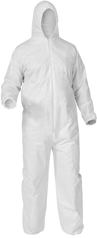 Kleenguard A35 Disposable Coveralls (38941), Liquid and Particle Protection, Hooded, White, 2X-Large (2XL), 25 Garments / Case