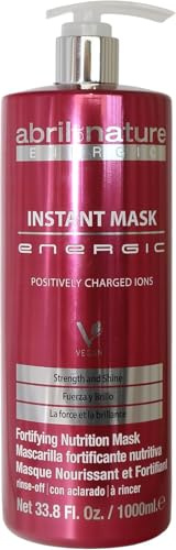 abril et nature - Energic - Haarmaske - Glättet und spendet Feuchtigkeit mit positiven Ionen - Beseitigt statische Aufladung und Frizz - Stellt Vitalität und Glanz wieder her - 1000 ml