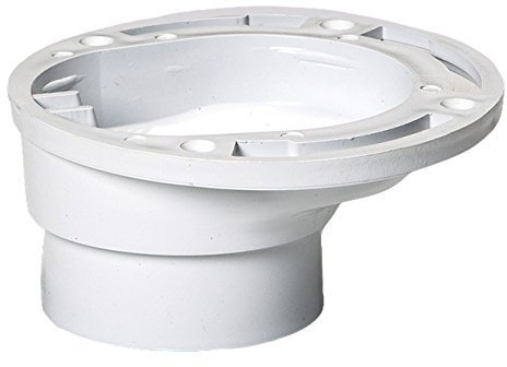 Plastic Oddities Offset Toilet Flange (POF100), Repairs Toilet Too Close/Too Far from Wall/Vanity, Fits over 3/Inside 4 PVC Pipe, Made in USA