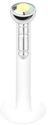 Taffstyle® Piercings - Lippenpiercing Lippe Schmuck Piercing Labret Stecker Lippenstecker Bioflex mit Kristall