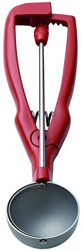 STÖCKEL 040360 Eisportionierer 1/060L - Durchmesser 40 mm - aus Edelstahl mit Kunststoffgriff - Rot