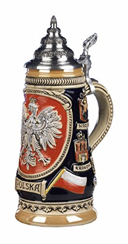 King German Beer Stein Polska 0.5 Liter tankard, Beer Mug KI 307-P 0,5L Polska