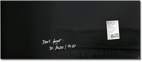 SIGEL GL241 Premium Glas-Whiteboard 130x55 cm super-weiß hochglänzend, SGS geprüft, einfache Montage, incl. 2 starke Magnete, Glas-Magnettafel für Büro & Schule, Artverum