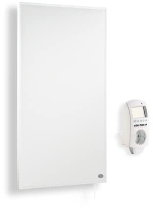 Infrarot Heizung mit Digitalthermostat 300 Watt Elektroheizung mit Stecker für Steckdose - 5 Jahre Herstellergarantie- Elektroheizung mit Überhitzungsschutz - geprüft auf Sicherheit