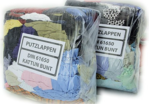 Kattun hellbunt 20 kg Industrieputzlappen Putzlappen Baumwolle Putztücher geschnitten nach DIN 61650 1,00 €/kg