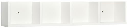 HOMCOM Wall Mount 84 CD / 56 DVD/Blu-ray/Media Storage Rack 4 Cubes Wooden Shelf Organizer Unit Bookcase Display, White
