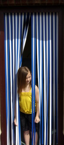 Holland Plastics Original Brand Slat Type Door Curtain Bug Fly Strip Blind 'Blue & White'