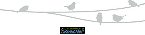 CLICKANDPRINT Aufkleber » Vögel, 40x7,0cm, Hellgrau • Dekoaufkleber/Autoaufkleber/Sticker/Decal/Vinyl