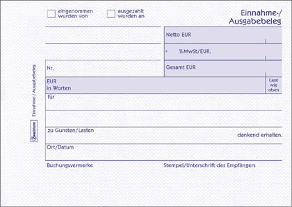 Einnahme-Ausgabe-Beleg Sd A6 2X40Bl 1755 Zweckform