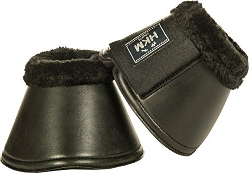 HKM 7542 Hufglocken Isa aus Lederimitat, Springglocken, Glittereffekt, schwarz/glitter M