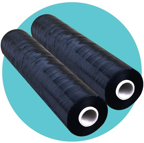 triplast 400 mm x 250 m Schrumpffolie für Paletten – Schwarz (2 Stück)
