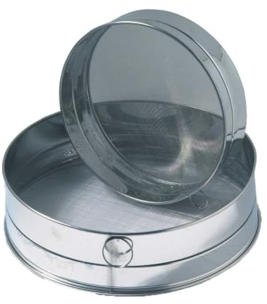 Weis Mehlsiab aus Edelstahl in der Farbe Silber, Größe: 25x25x8 cm, Gewicht: 294 cm, Ø 25 cm, 12725