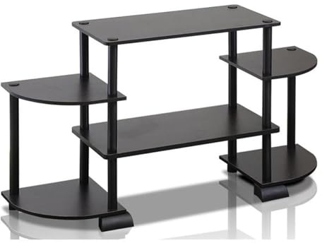 Furinno TV-Unterhaltungszentrum Turn-N-Tube Roundedecorner, Espresso / Schwarz, 105.4 (B) x 58 (H) x 29.5 (T) cm