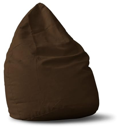 Lumaland sittsäck Luxury 60 x 45 cm | mikrovelour beanbag med extra mjukt och robust tyg | för vuxna och barn | Perfekt för barnrum | fåtölj och stol, saccosäck [brun]
