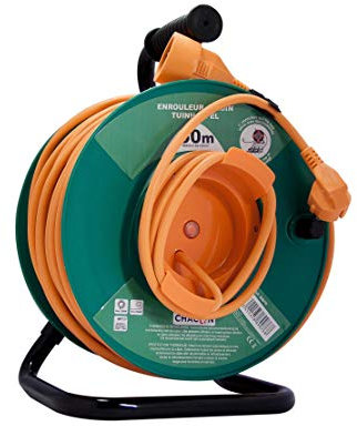 Chacon 89075 - Avvolgicavo da giardino con sistema termico di sicurezza, cavo: 3G di diametro pari a 1,5 mm, lunghezza: 25 m, colore: Verde