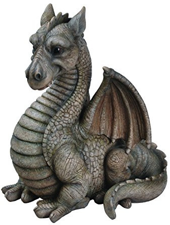 Vivid Arts BG-DGGN-A Large Winged Dragon Resin Ornament - Grey