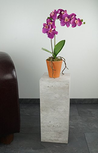 freeroom24 Designer Blumensäule in Beton Optik 20x20x50 cm - Wohnzimmer Säule modern - stabiles Blumen Podest - praktische Dekosäule rechteckig - Blumenständer groß - Blumenhocker - Made in Germany