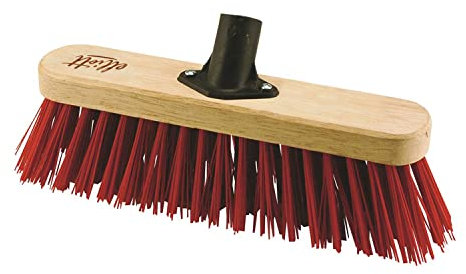 Elliott 29 cm Red PVC Fibre Broom Head with Stiff Synthetic Bristles – Heavy Duty, Ideal for outdoor use, Workshops, Warehouses and Gardening