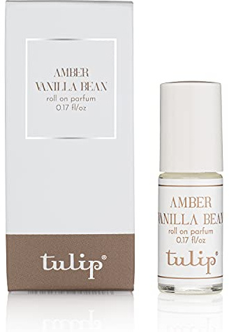 Tulip Amber Vanilla Bean Roll-On Perfume Oil – Warm Vanilla & Soft Amber Fragrance – Cozy, Clean, Vegan Perfume for Women – Travel-Friendly – 0.33 fl oz